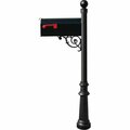 Lewiston E1 Economy Mailbox System with Fluted Base & Ball Finial, Black LPST-804-E1-BL